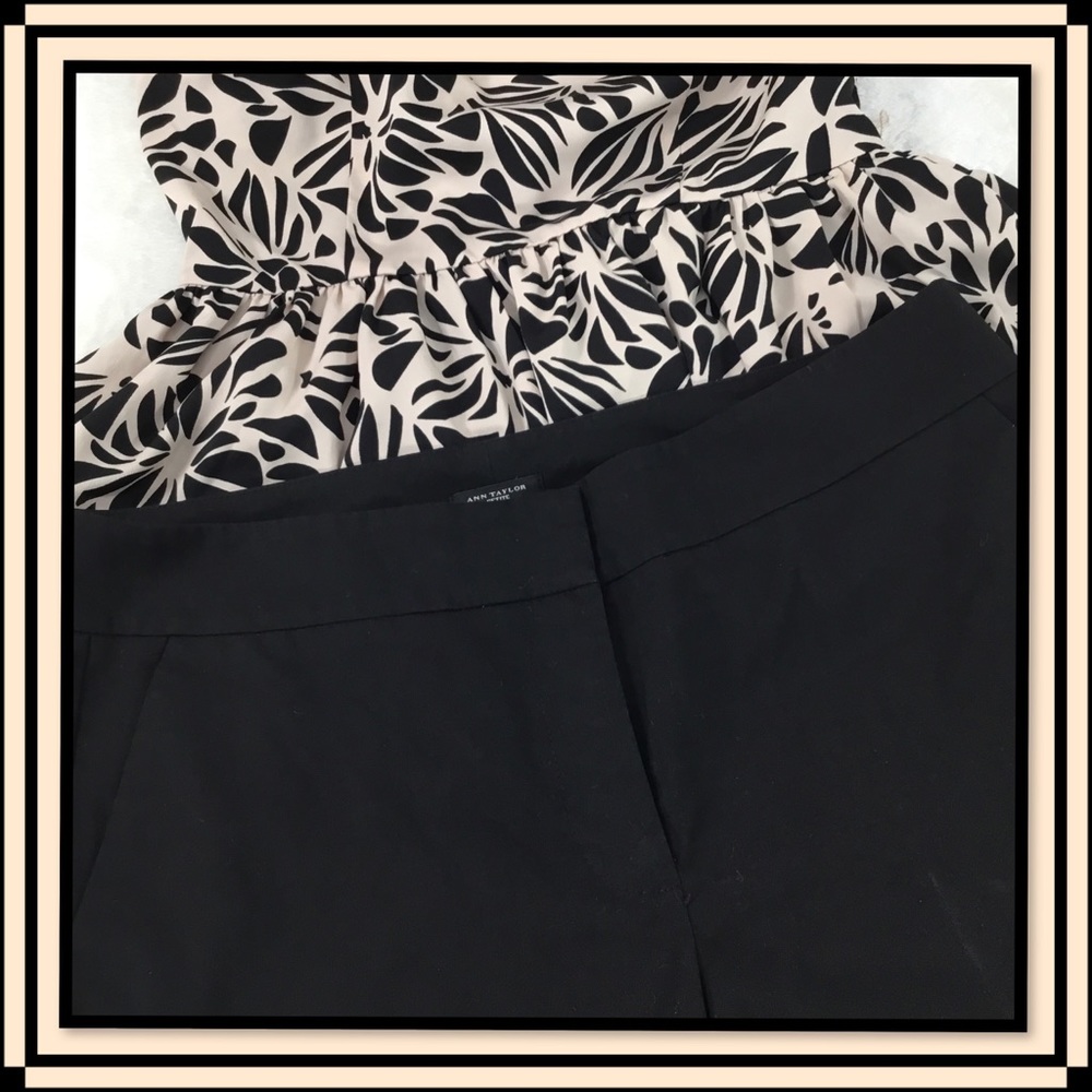 ANNE TAYLOR SIGNATURE CROP BLACK PANTS 6P